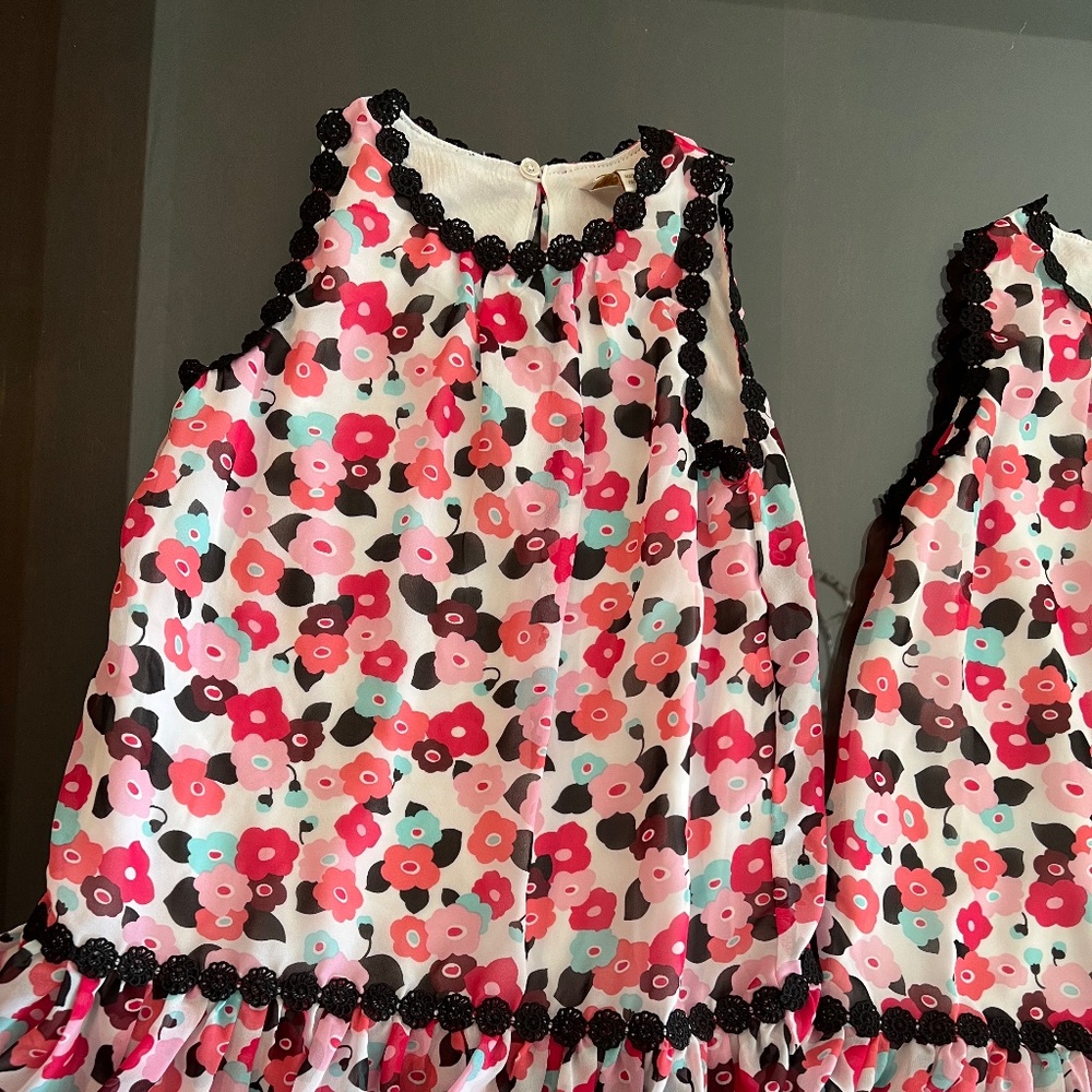 Kate Spade Dress Little Girls Size 6x Floral Lined with back keyhole EUC